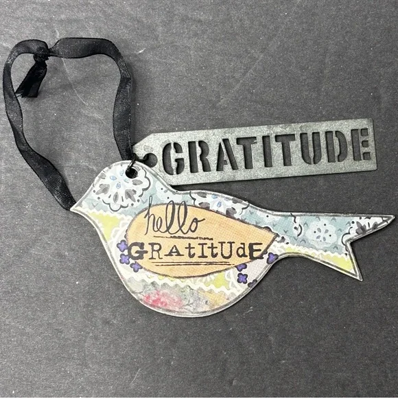 Kelly Rae Roberts Double Sided Bird Ornament “hello Possibility” Hello Gratitude - Picture 4 of 8